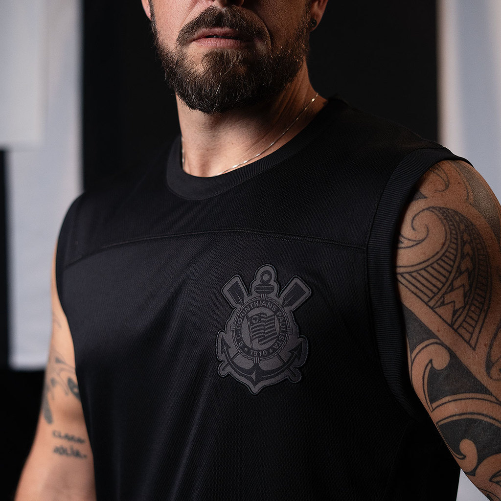 Regata Corinthians Black Street Masculina Oficial em Oferta na Shopee