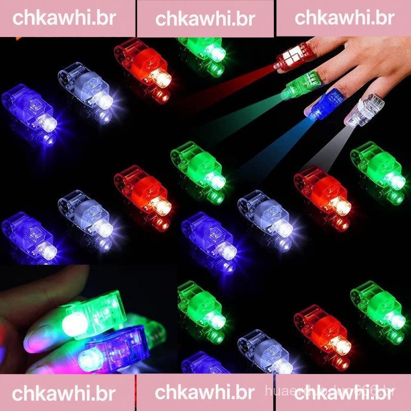 20-5pcs 6 Cores Lanternas De Dedo-Brinquedo De Lâmpada Luzes LED-Fornecimento De Festa De Aniversário Infantil-Anel Fluo