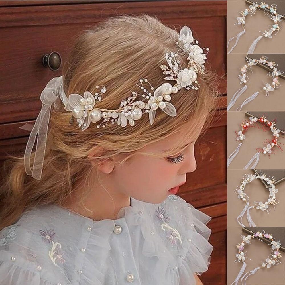 Tiaras Acessório de Cabelo para Noiva Daminhas Debutantes Flores com Pérolas para Festas em Oferta na Shopee