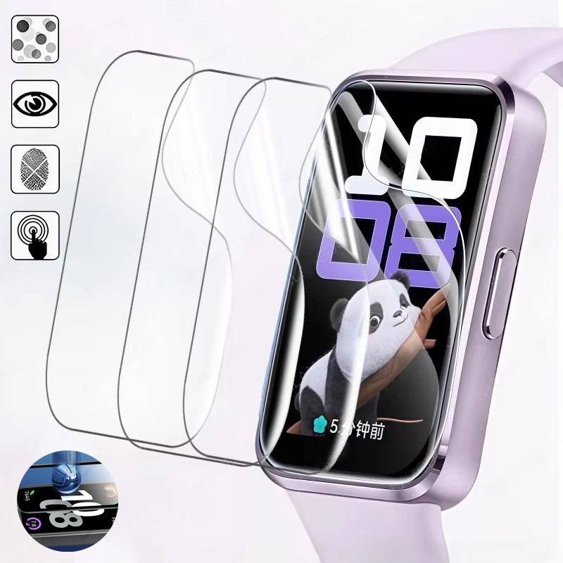 Película Suave TPU /9D Com Vidro for Relógio Smartwatch Huawei Band 10 9 8 / NFC Protetor De Tela E Acessórios