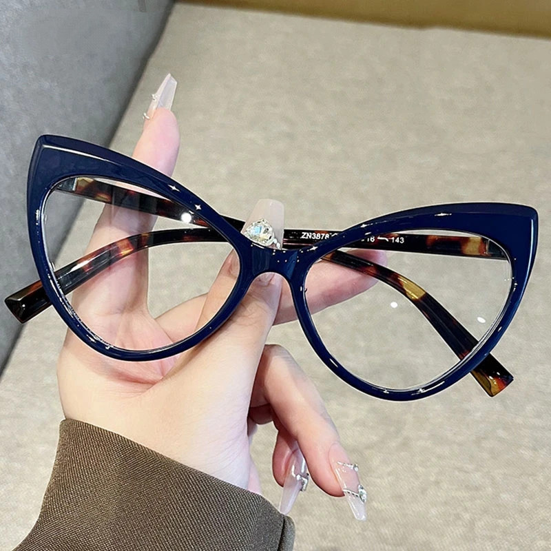 Óculos De Leitura Anti Luz Azul Olho De Gato De Tamanho Grande Feminino Gradiente Óptico Presbiopia