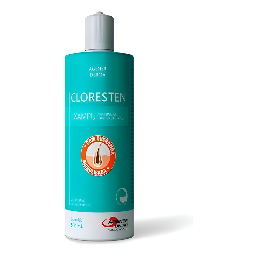 Shampoo Neutro Antibacteriano Cloresten Pet 500ml em Oferta na Shopee