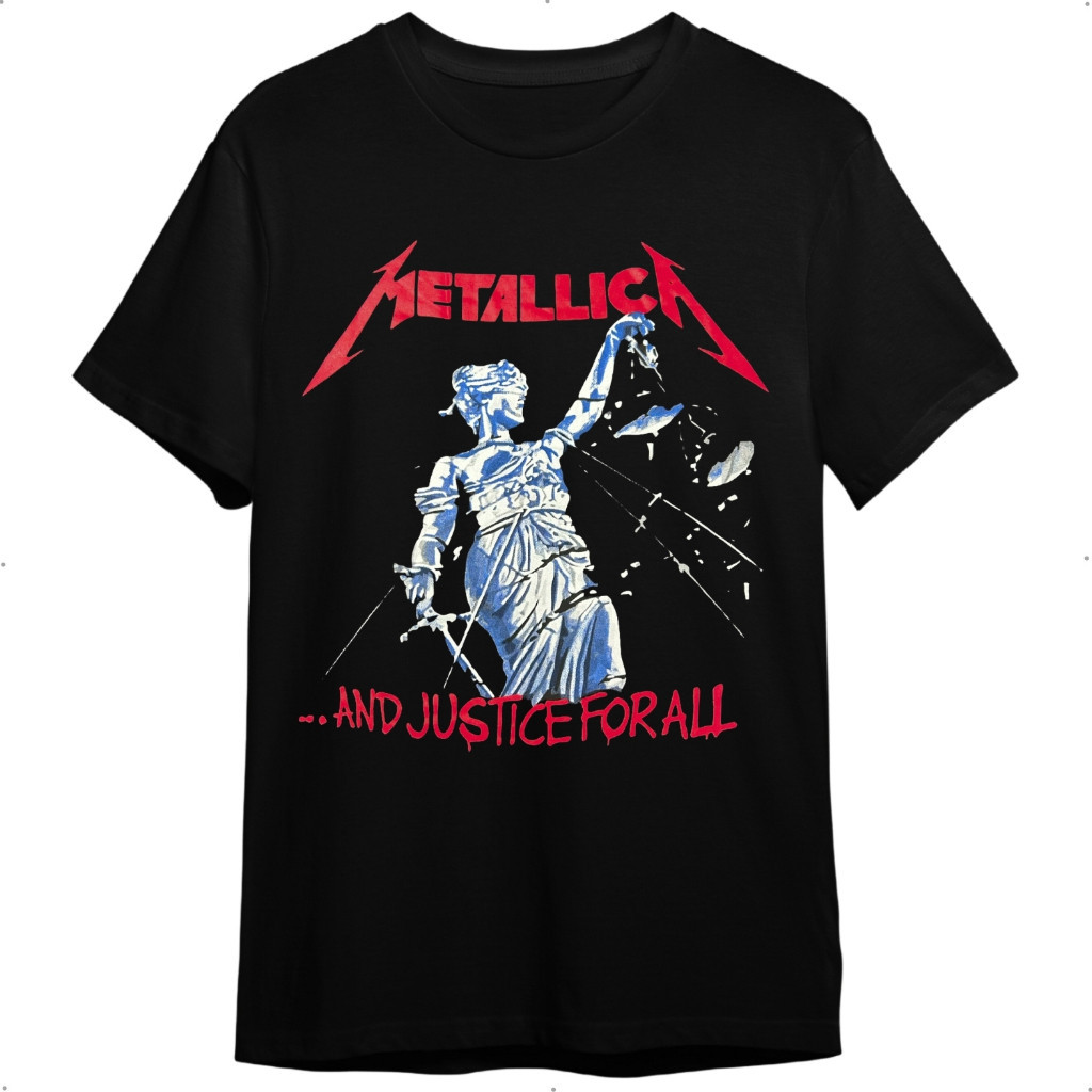 Camiseta Metalica Metallica And Justice for All Preta De Banda Rock Camisa 100% Algodão