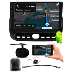 Multimidia 9" Android Punto 2012 a 2016 Linea 2015 2016 AndroidAuto Carplay Câmera Interface Volante