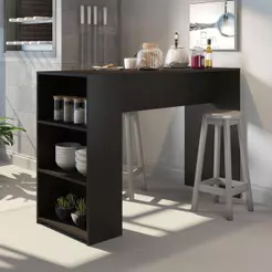 Bancada Balcão/ilha De Cozinha Gourmet Menu Móveis Preto