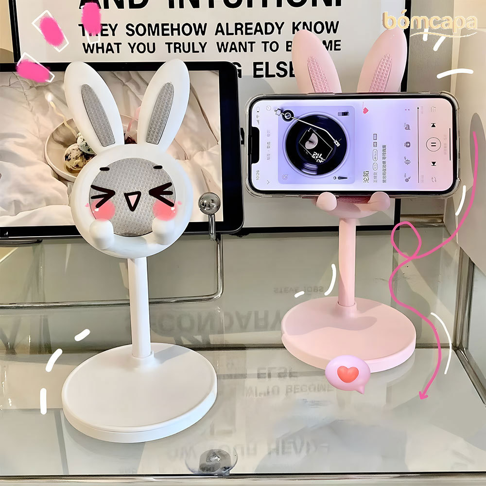 Suporte Coelhinho Para Celular Tablet Kawaii Fofo Cute Criativo E Tablet Ajustável ZJ008