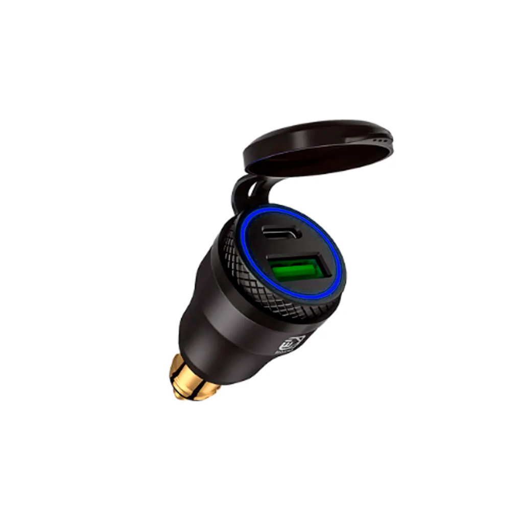 Adaptador 12V USB/USB-C Duplo Triumph/ BMW/ Ducati/ KTM Azul