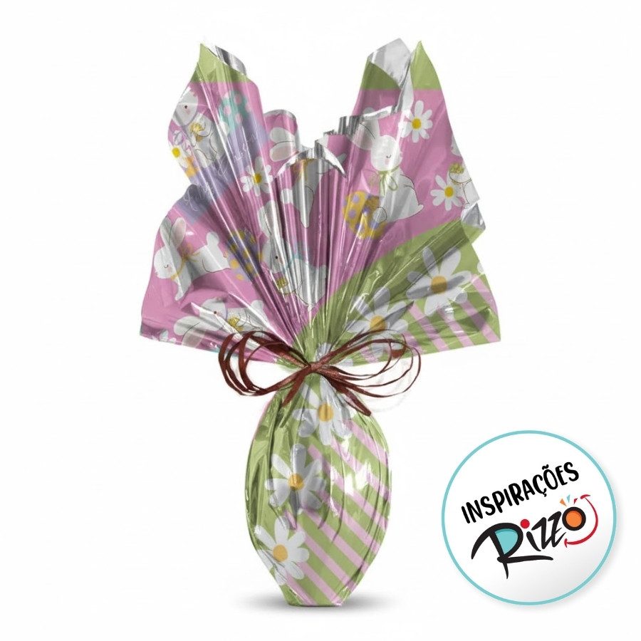 Saco Express 24x24cm Para Ovos de 100g a 150g - Dolciflor Rosa - 5 unidades - Cromus - Rizzo em Oferta na Shopee