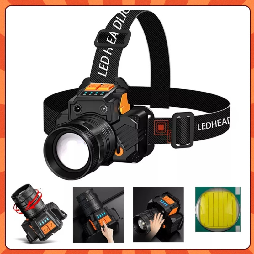 Imagem Cabeca Professional Lantern Led Prova Dágua Farol Potente Forte Recarregável Para Camping