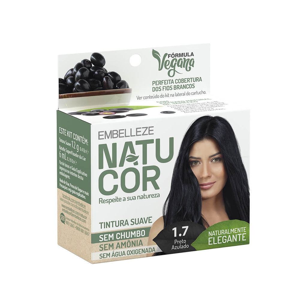 Tintura Natucor 1.7 Preto Azulado 12g em Oferta na Shopee