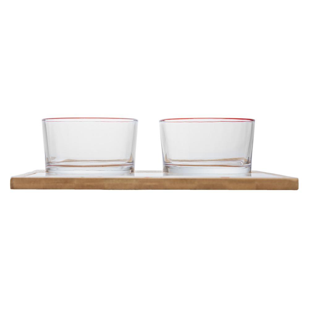 4 Peças para Servir Cherry 22cm x 22cm x 6cm Bambu