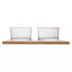 4 Peças para Servir Cherry 22cm x 22cm x 6cm Bambu