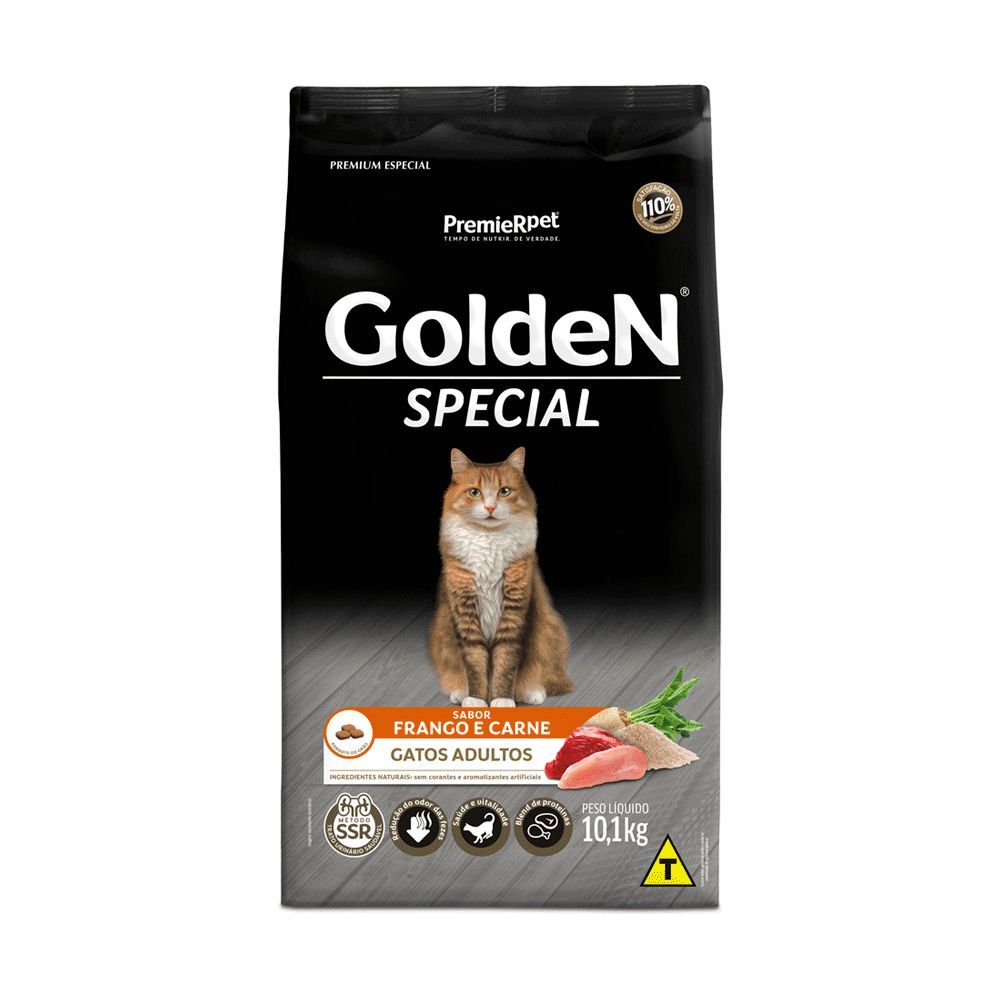 Ração Seca GoldeN Special Frango e Carne para Gatos Adultos 10,1kg