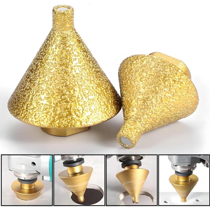 2pcs Broca Cônica Chanfro Diamante M10/m14 38mm/50mm