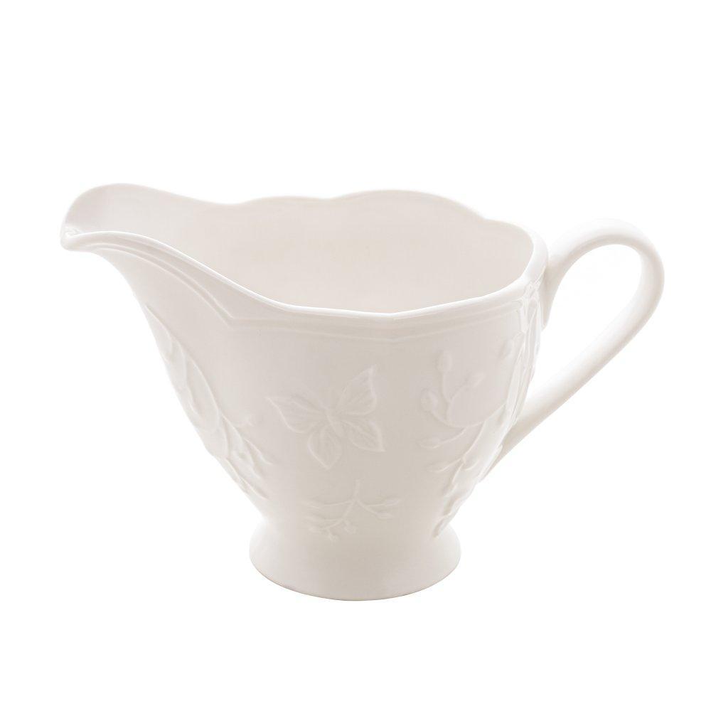 Molheira Lyor Butterfly Flower de Porcelana Branco