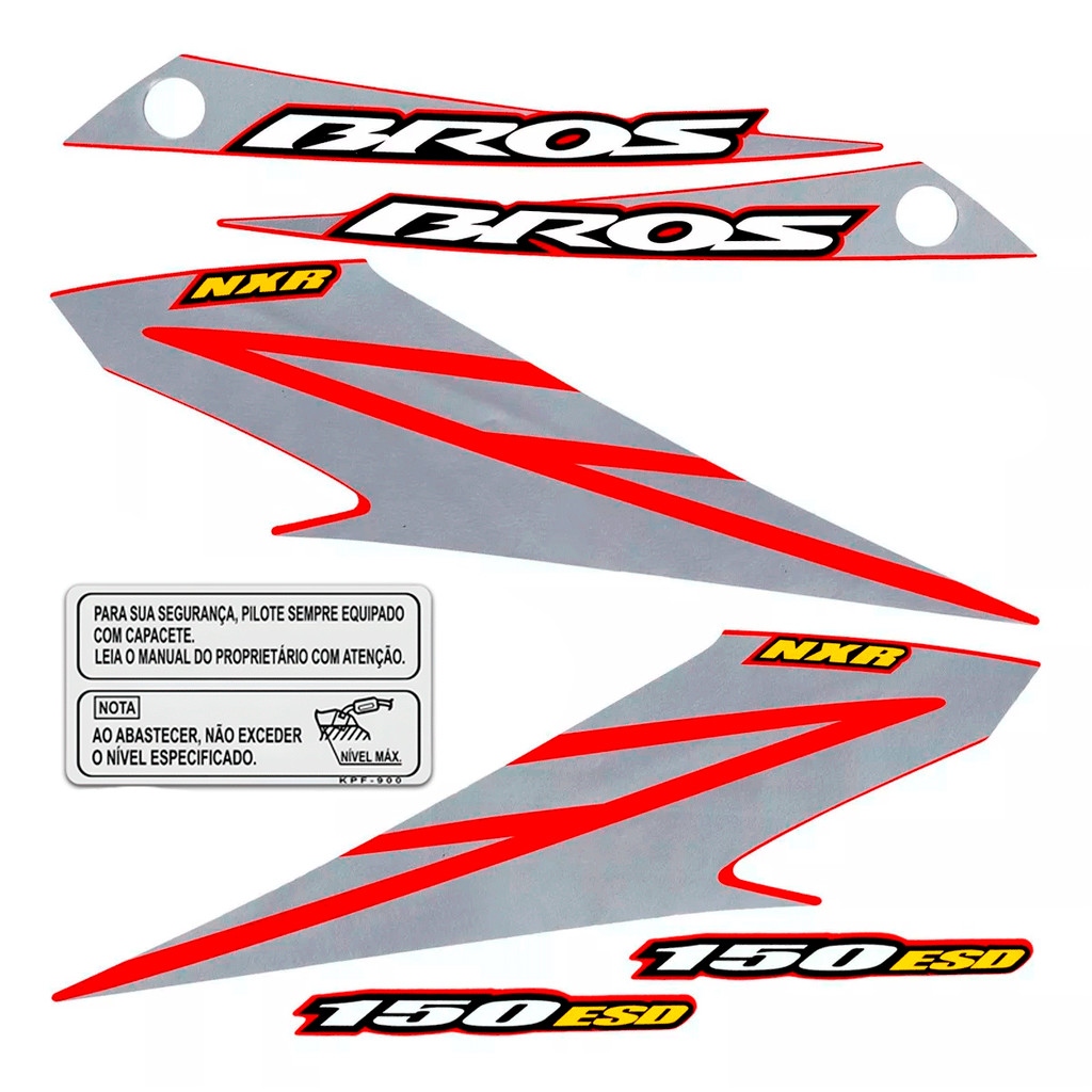 Faixa De Adesivos Nxr Bros 150 2003 à 2008 + Advertência - Vermelha 2008 Esd em Oferta na Shopee