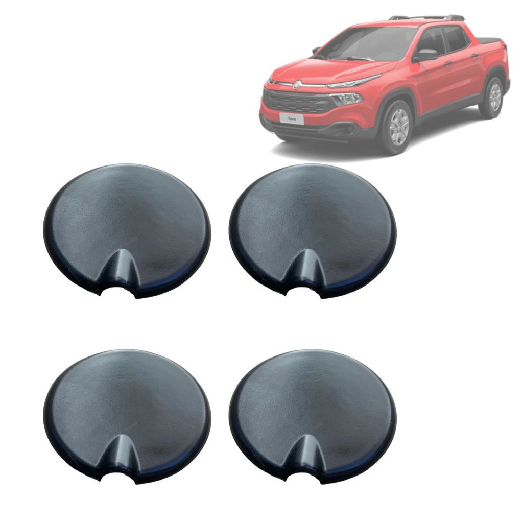 Tampão Furo Proteção Caçamba Preto Fiat Toro 2016 2020 Kit