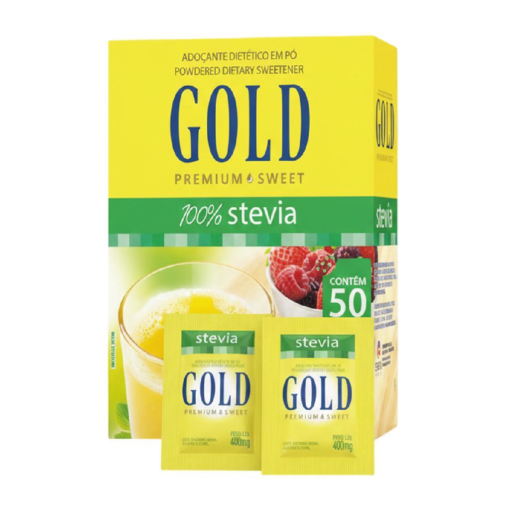 Adoçante Stevia em Pó Natural 50 Sachês