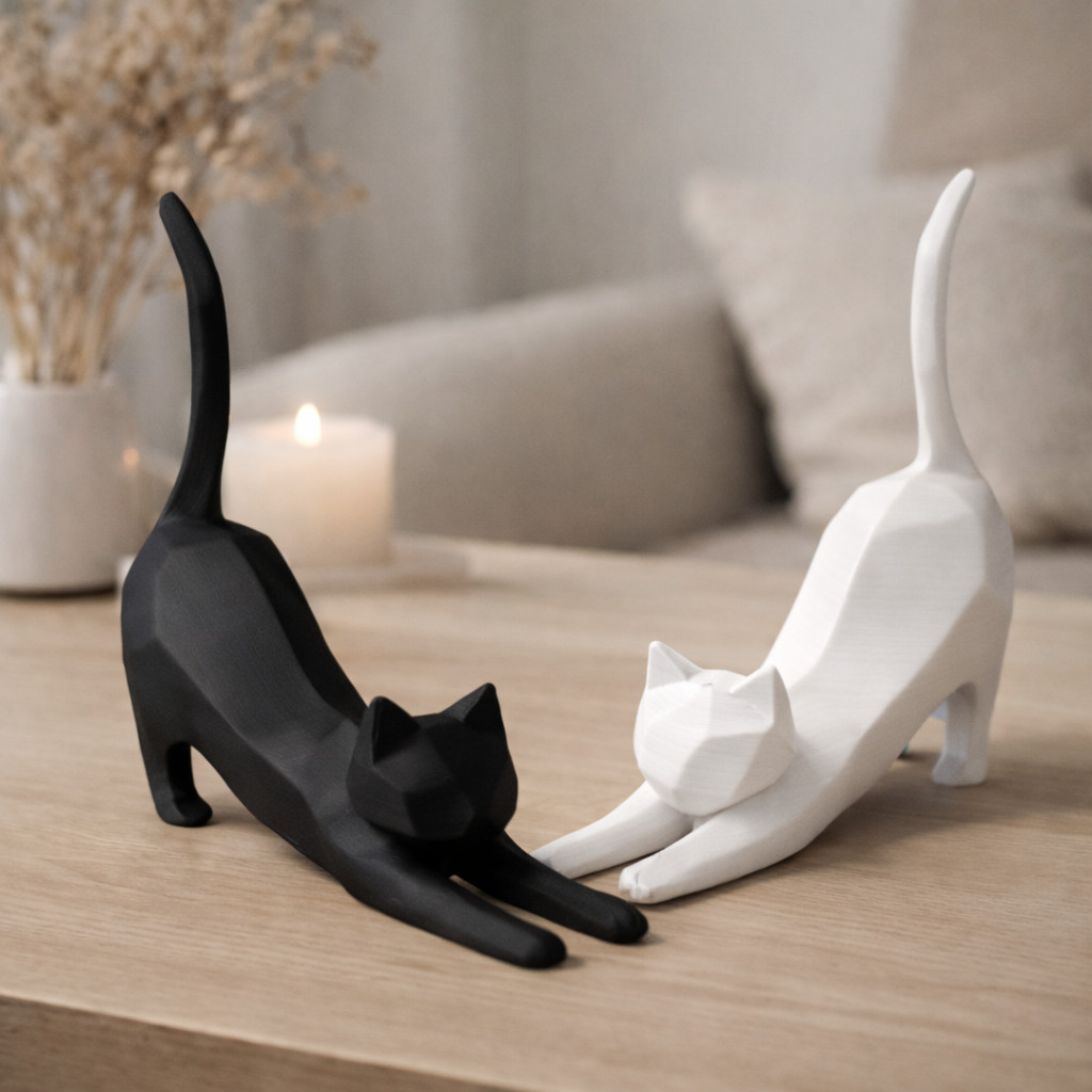 Gatos Decorativos Minimalistas Escultura Decoração Moderna para Quarto | Sala | Escritório