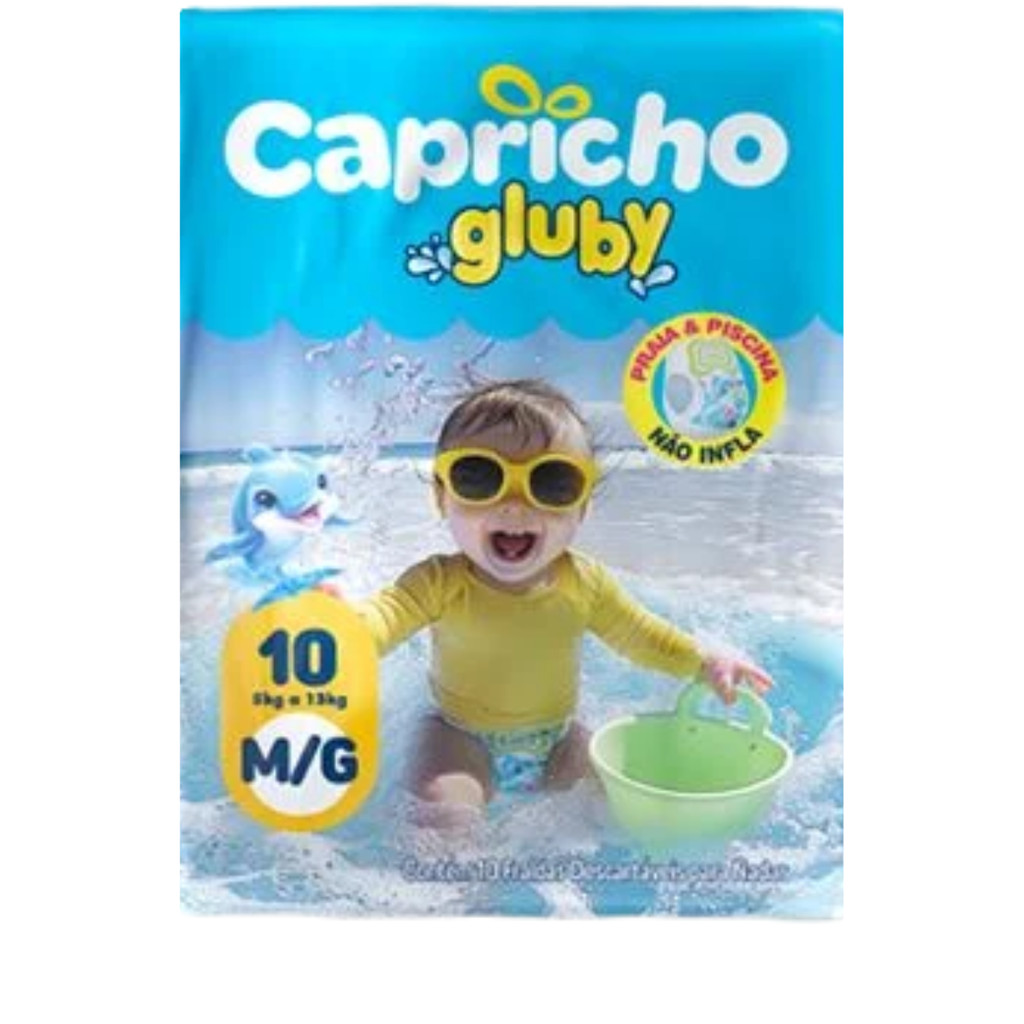Fralda Piscina Capricho Gluby  M/G 10UN