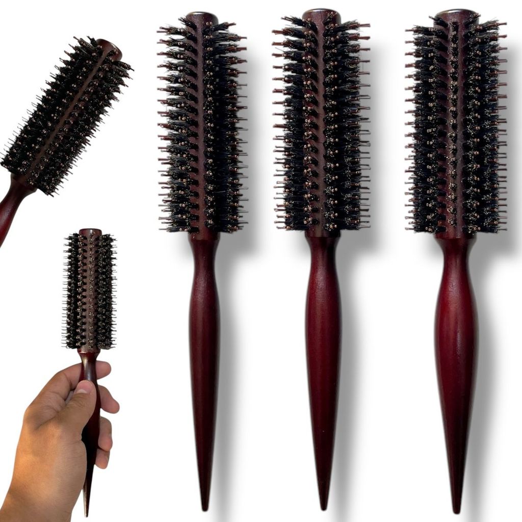 Kit Escova De Cabelo Profissional Madeira Cerdas Javali em Oferta na Shopee