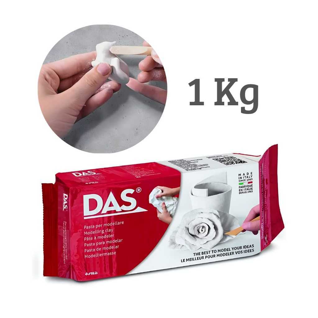 Massa Cerâmica Fria Branca 1Kg DAS Massa Biscuit Escultura Arte Seca Ao Ar em Oferta na Shopee