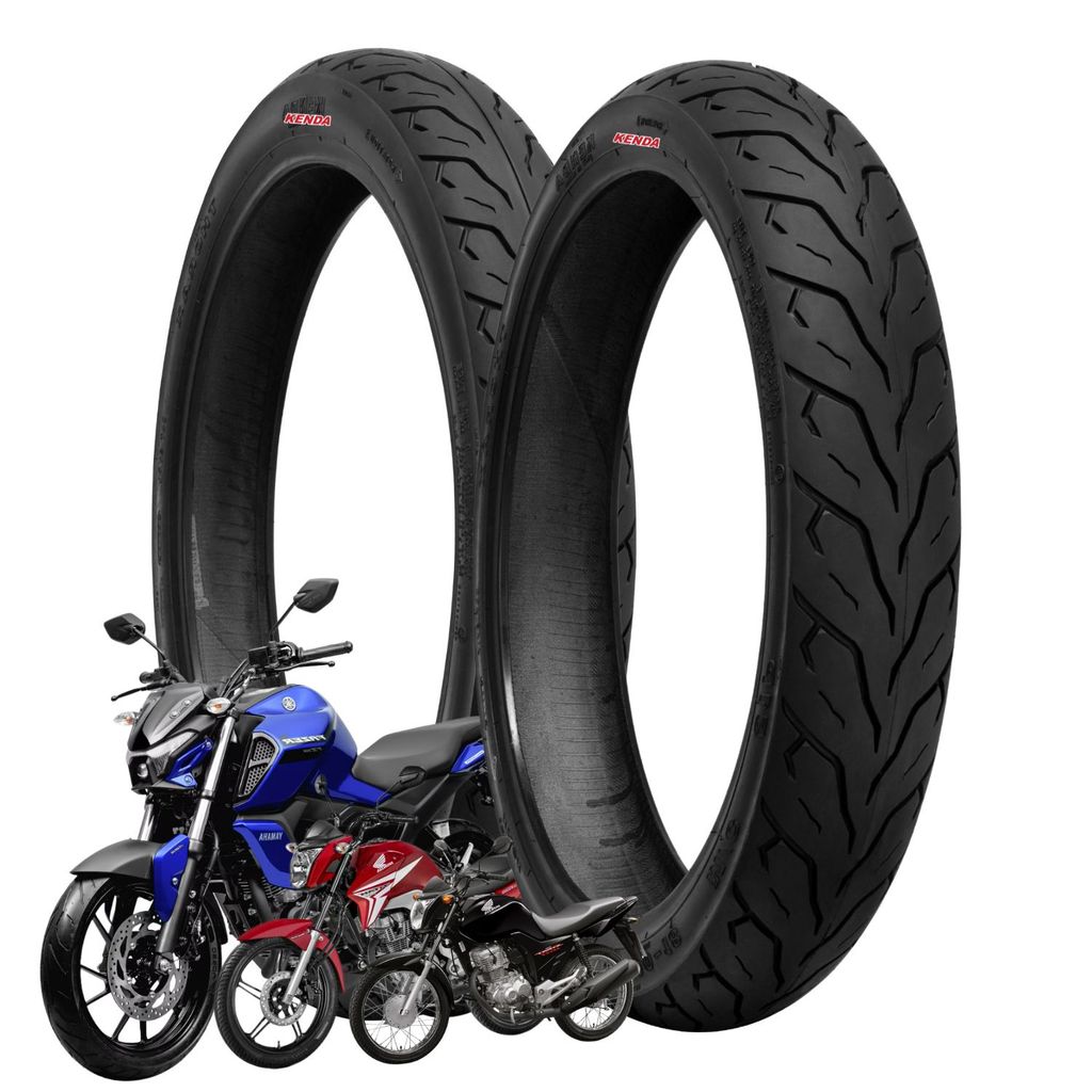 kit par de pneus dianteiro+traseiro 80/100-18+90/90-18 para HondaCG Fan/Titan/Start 125, 150 ou 160