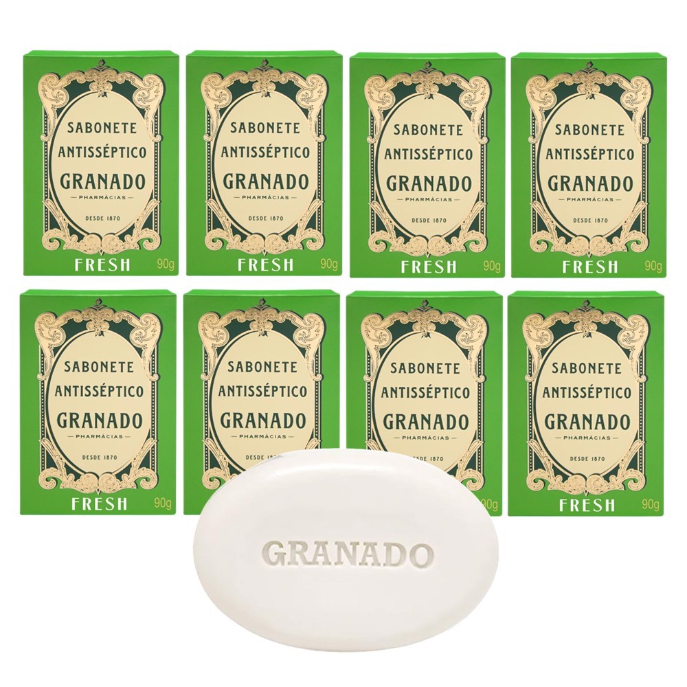 Kit 8 Sabonete Phebo Granado Antisséptico Fresh Anti Acne e Oleosidade em Barra 90g
