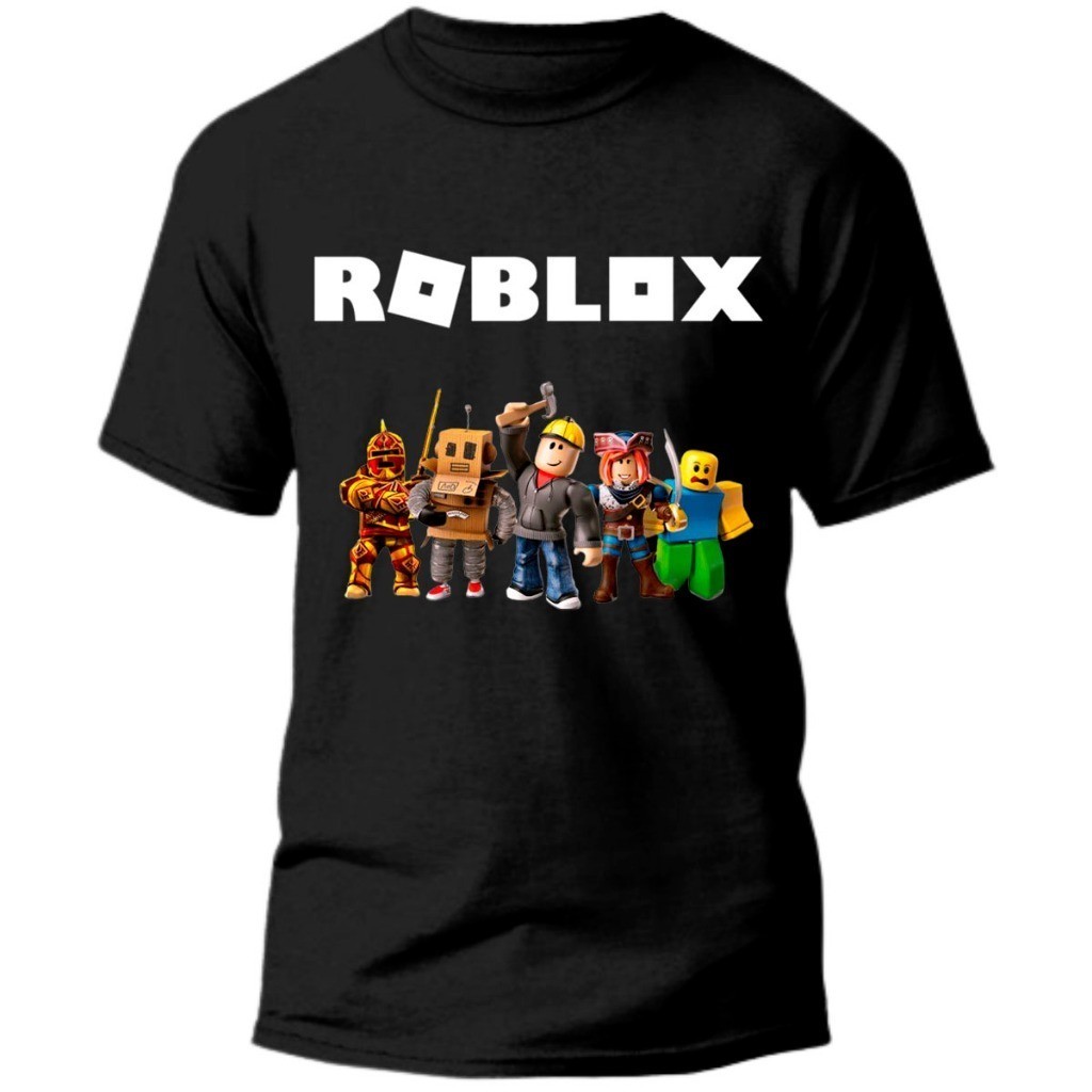 Camiseta Camisa Infantil Juvenil Estampada Roblox Gamer Personagens 100% Algodão