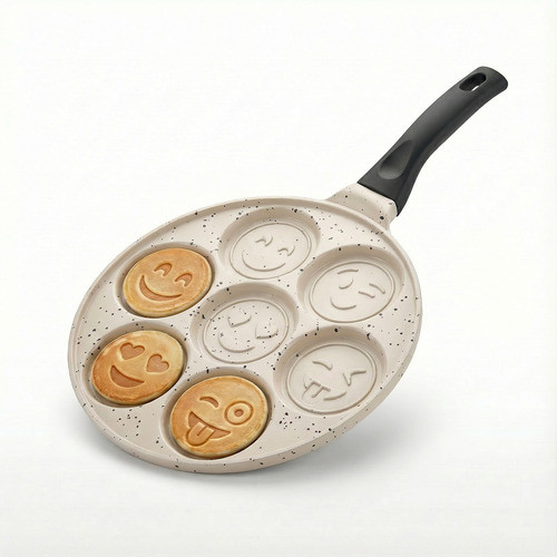 Panela Mine Panqueca Antiaderente Sorriso Smiley Face Preto Pan-12714 em Oferta na Shopee