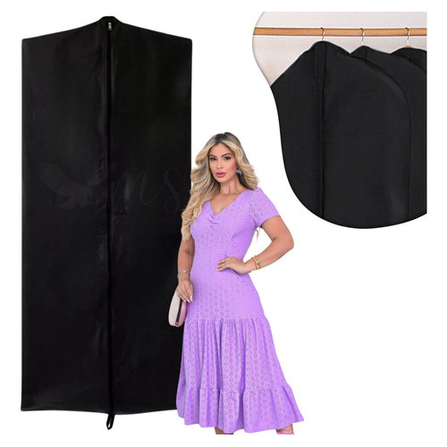 Kit 3 Capas Vestido Protetora Roupas Com Zíper Tnt Preto em Oferta na Shopee