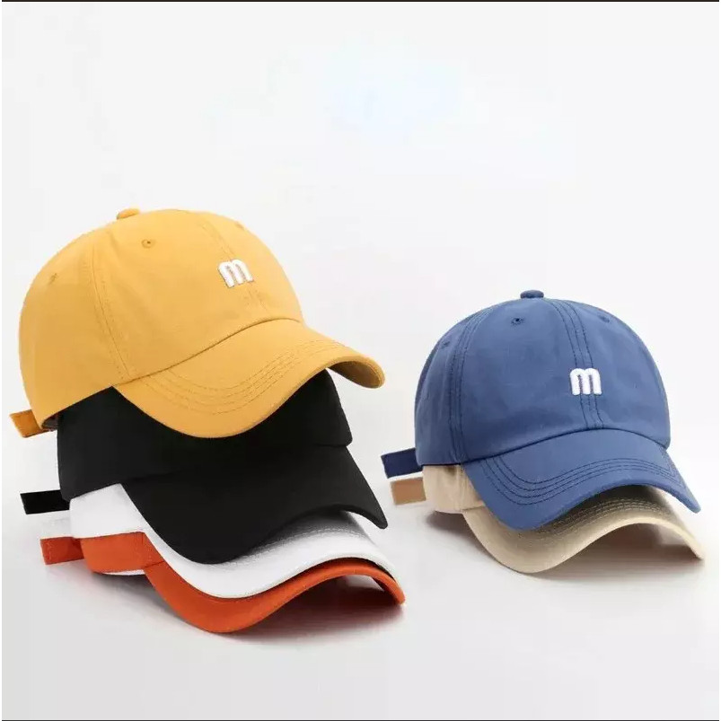 Boné Unissex com Bordado “M” Casual Ajustável Estilo Streetwear Premium em Oferta na Shopee