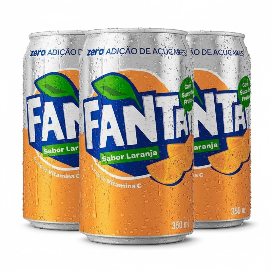 Kit 3 Fanta Laranja Sem Açúcar 350ml
