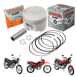 Kit Pistão Anel Honda Titan Fan Bros 125 Std 025 050 075 100 Dyamond Moto Motor
