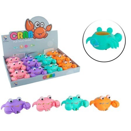 Siri com corda brinquedo caranguejo fujão puxa cordinha acende luz infantil cor sortida em Oferta na Shopee