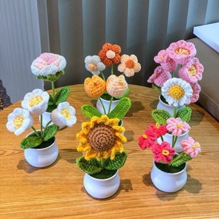 Flores e Plantas Artificiais de Crochê - Diversos Modelos Artesanais para Decorar com Elegância e Estilo em Oferta na Shopee