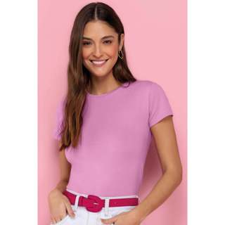 Blusa Feminina Básica Marialícia Lilás em Oferta na Shopee