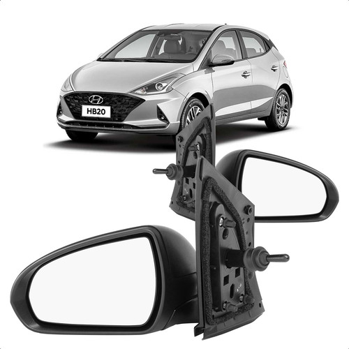 Retrovisor Hb20 2020 A 2024 Com Controle Capa Texturizado