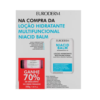 Kit Euroderm Loção Hidratante Multifuncional Niacid Balm Ureia 450ml e Ganhe 70% de Desconto Creme Firmador 200g em Oferta na Shopee