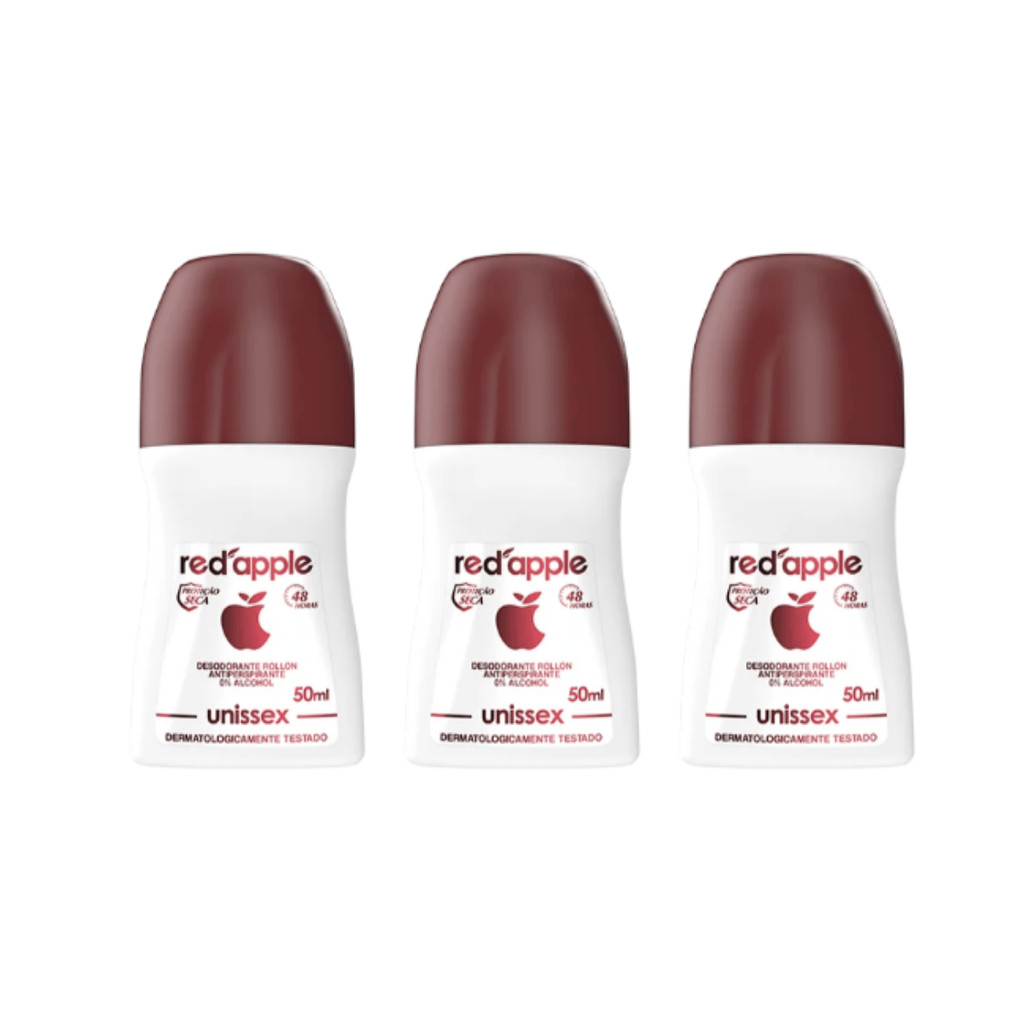 KIT 3UN RED APPLE ANTITRANSPIRANTE ROLL-ON UNISSEX