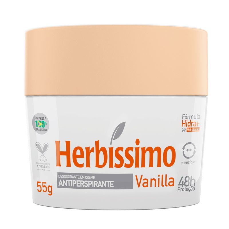 Desodorante Creme Herbíssimo Vanilla 55g em Oferta na Shopee
