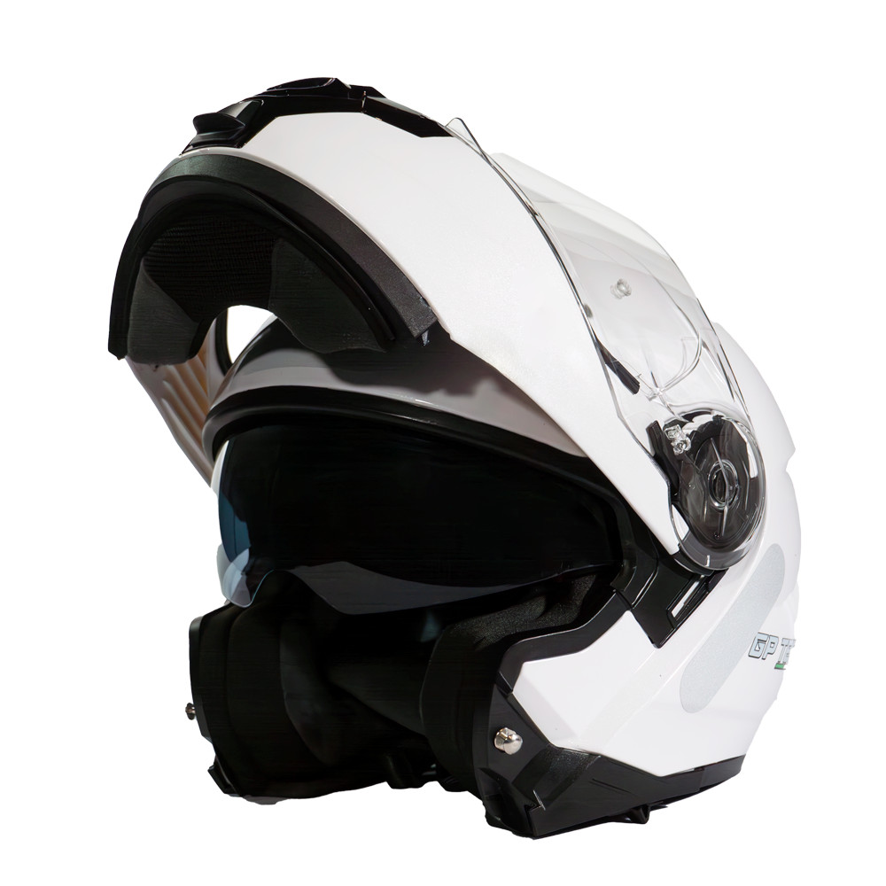 Capacete Gp Tech A118 Robocop Branco Com Óculos Interno Fumê