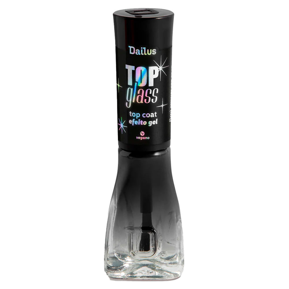 Top Coat Efeito Gel Dailus Top Glass Vegano 8ml em Oferta na Shopee