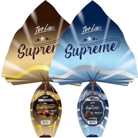 Ovo De Páscoa Supreme Chocolate Ao Leite Preto Pequeno Toc Mix Lac 125g