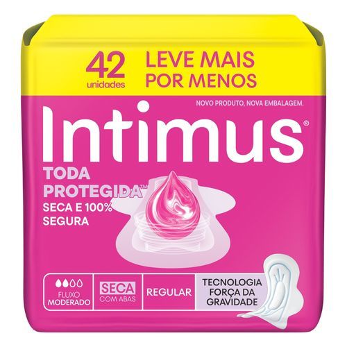Absorvente Intimus Toda Protegida Dia Seca Com abas - 42 un em Oferta na Shopee