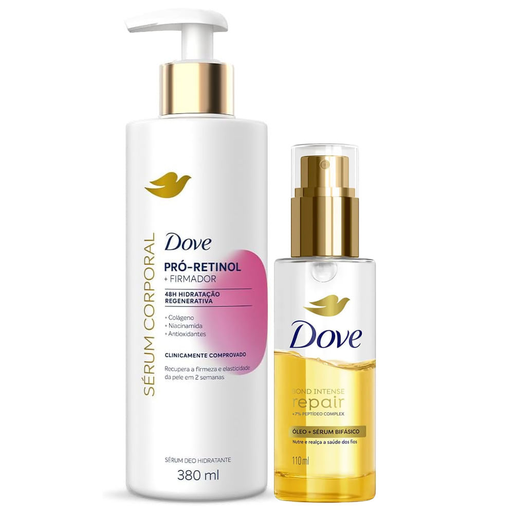 Kit Dove Sérum Corporal Pró-Retinol + Firmador 380ml + Óleo Sérum Reparador 110ml em Oferta na Shopee
