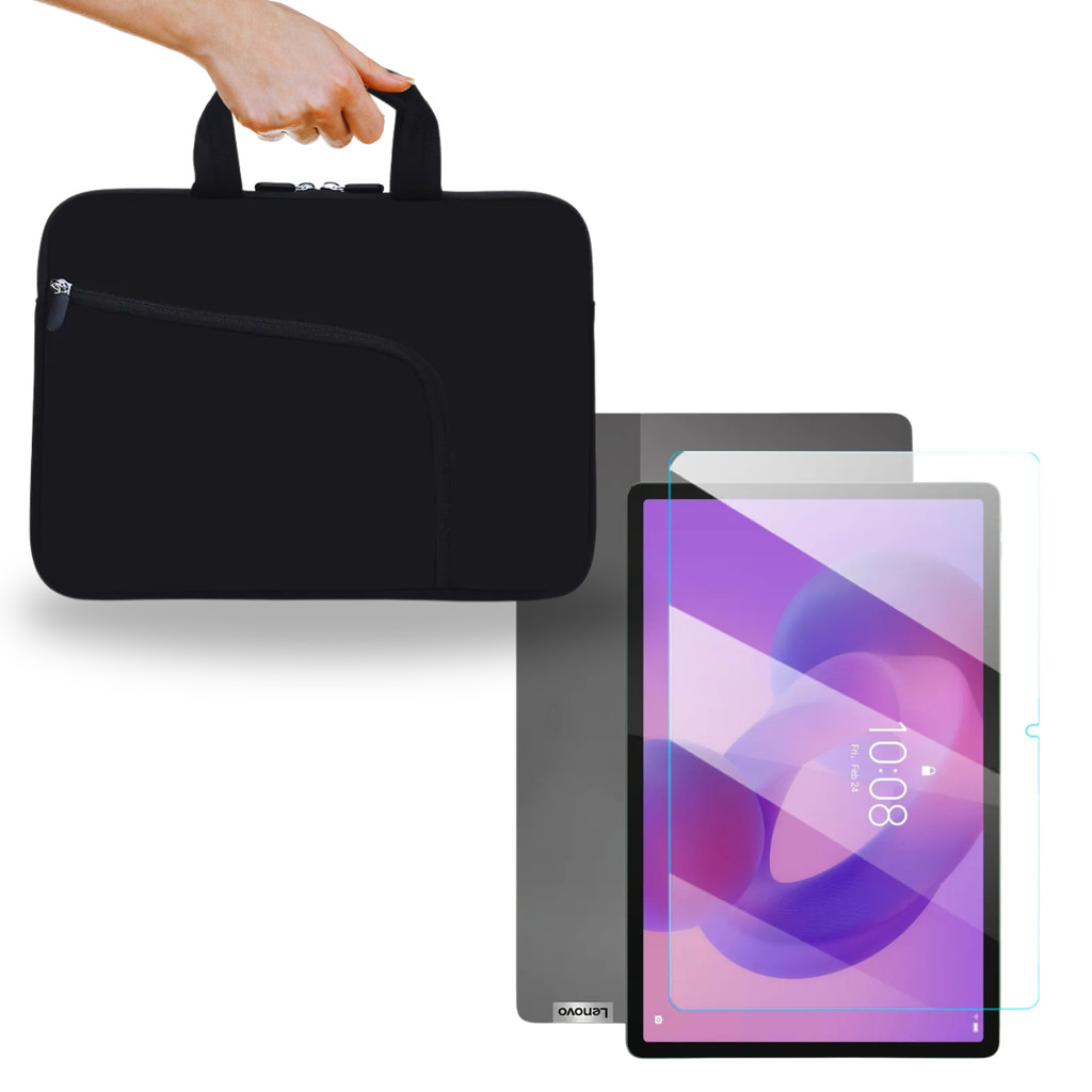 Kit proteção Bolsa + Película Vidro P/ tablet Lenovo Idea Tab 11 Tb-336fu