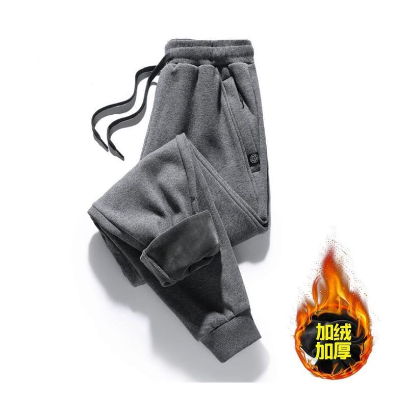 Calça de moletom americana masculina primavera outono Casual Tie-up calças esportivas masculinas forradas de lã calças c