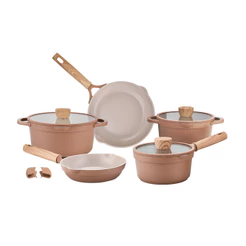 Jogo de Panelas Brinox Antiaderente Ceramic Life Duna 5 Peças com Indução Terracota