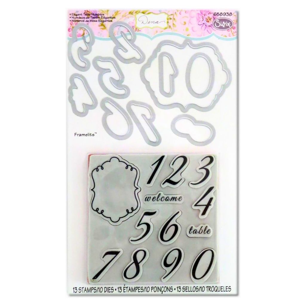 Faca de Corte e Placa de Relevo Números de 1 à 9 Sizzix 658938